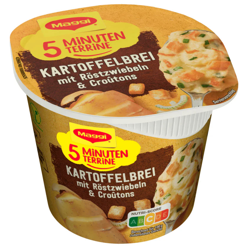 Maggi 5 Minuten Terrine Kartoffelbrei mit Röstzwiebeln & Croutons 56g