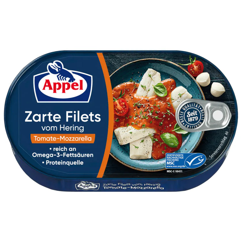 Appel Zarte Filets vom Hering Tomate-Mozzarella 200g