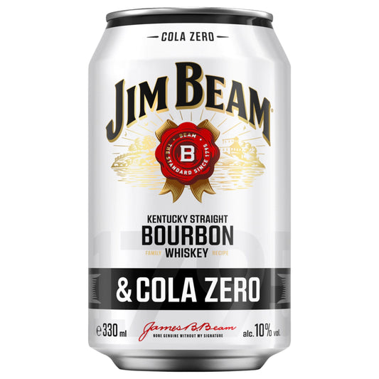 Jim Beam Bourbon Whiskey + Cola Zero 10% Vol. - 0,33 l Dose EINWEG